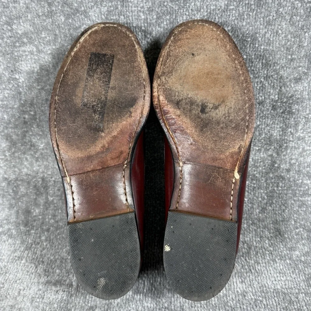 Lands' End Tassel Loafer Men's 9 Burgundy Leather Slip On